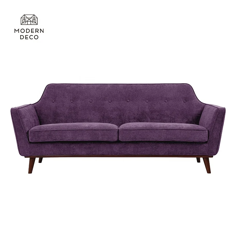 
fabric velvet sofas 3 seater modern tufted fancy new 2021 scandi dark purple for house bedroom hotel living room furniture 