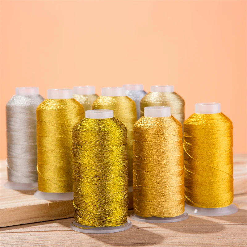 Promotional Latest Diy Handmade Cross Stitch Embroidery Bright Gold Silver Thread T-Shirt Yarn Metallic for Weaving