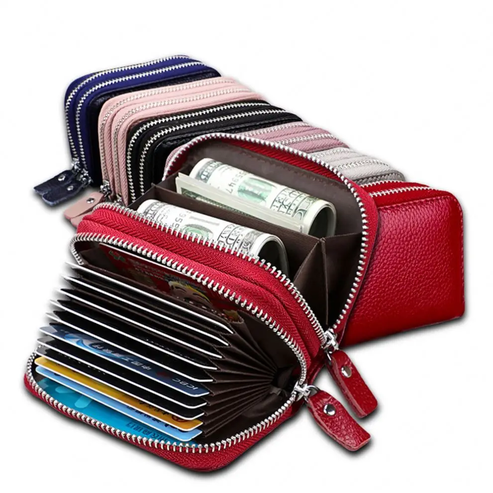 
Wholesale RFID Blocking Organ High Capacity Credit CardHolder Leather Organizer Wallet for Women 