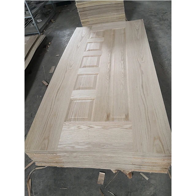 Natural Wood Veneer Melamine Paper Hdf Moulded Door Skin For Interior Door Making