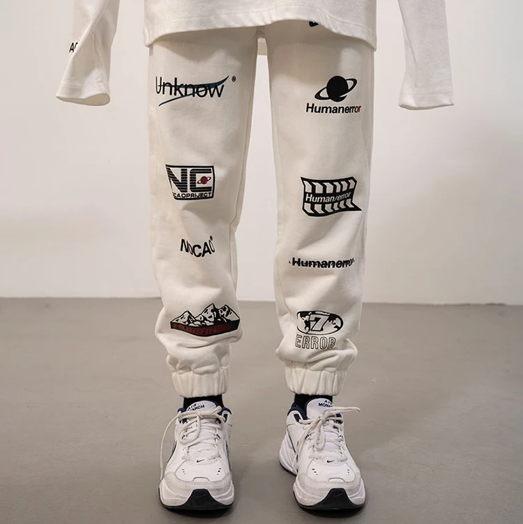 Spring Casual Women Overall Logo Slim Fit White Tech Fleece Baggy Outdoor Mens Sweatpants Cotton Jogger Sport Track Pants