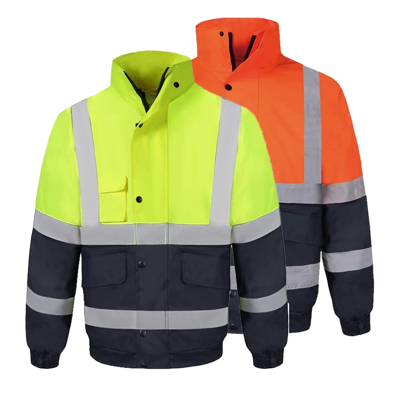 Winter Reflective Safety Jacket for Hi Vis Traffic Construction Clothing with High Visibility