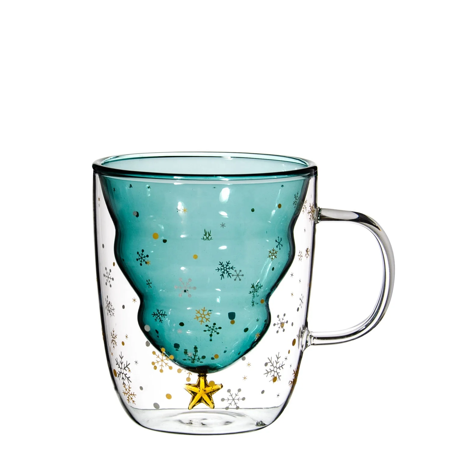 Двойное прозрачное стекло Samyo в форме рождественской елки