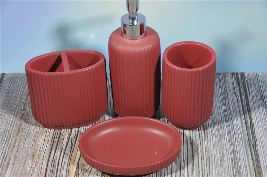 Resin bathroom accessories set ceramic finishing bath set