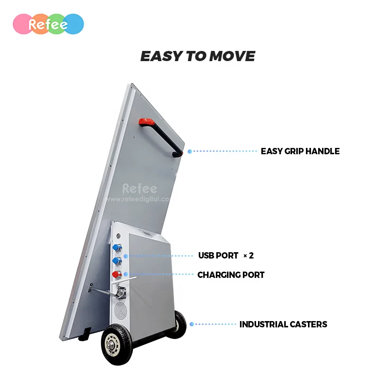 IP65 floor standing outdoor waterproof battery powered high brightness moveable advertising equipment media player video screen