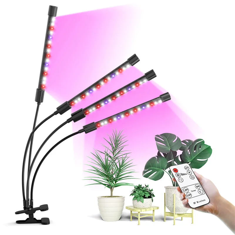 Flexible Clip Desk Led Lamp Full-spectrum Timing Dimmable Clip Grow Light Adjustable Gooseneck