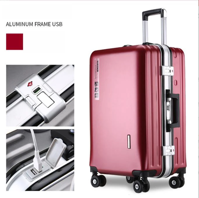 YX16897 Wholesale Manufacturer Aluminum 3 pcs Luggage Trolley Bags Suitcase Luggage Set ABS Suitcases