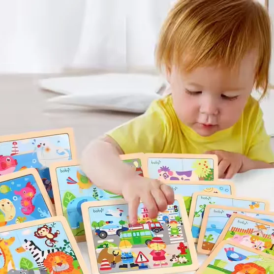 Детский деревянный пазл 9 шт.