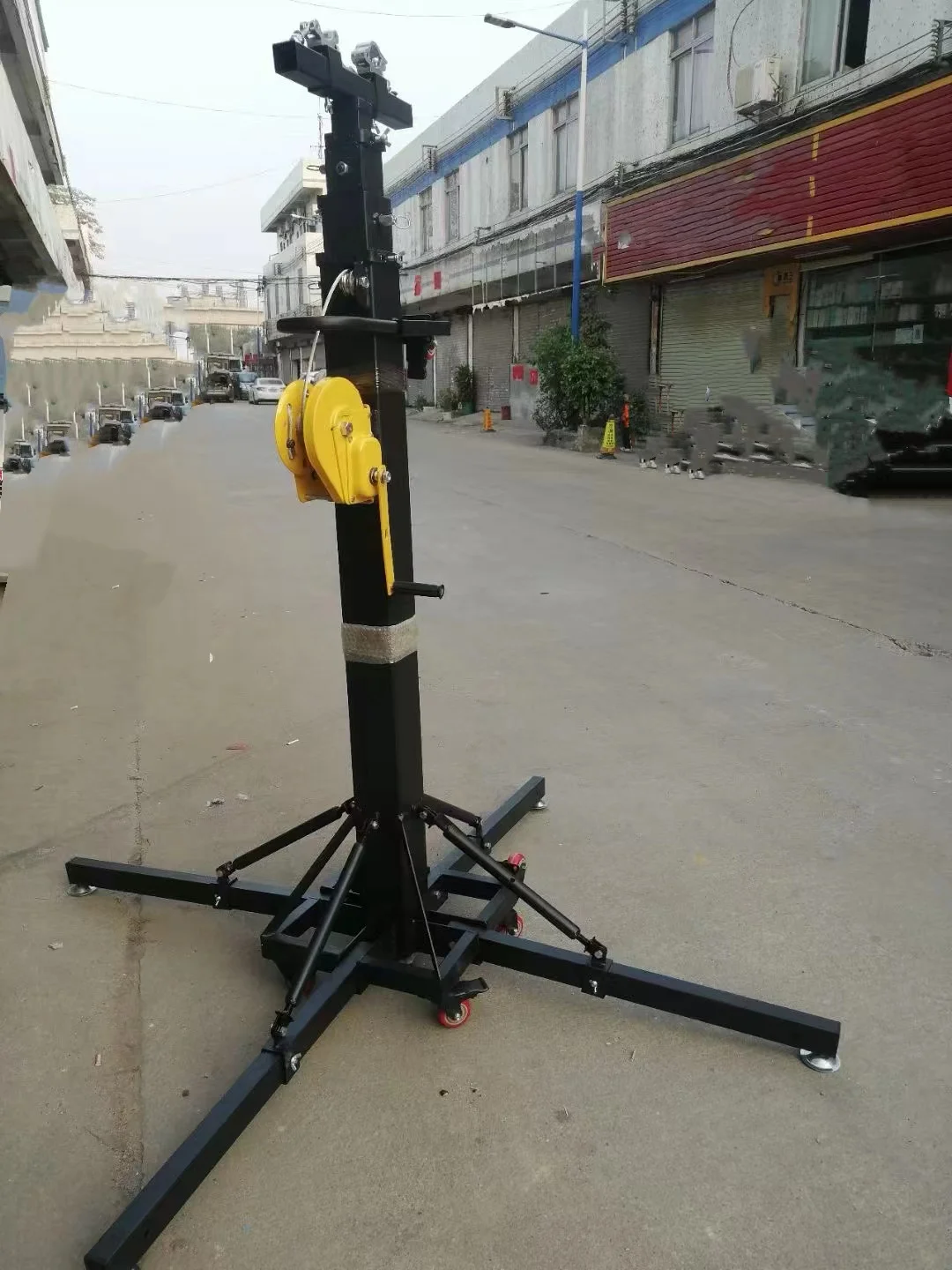 6m Heavy Duty Crank Rack Lift Tower, 250kg Load/Set, Height Adjustable, for Hanging LED Speakers and Lighting