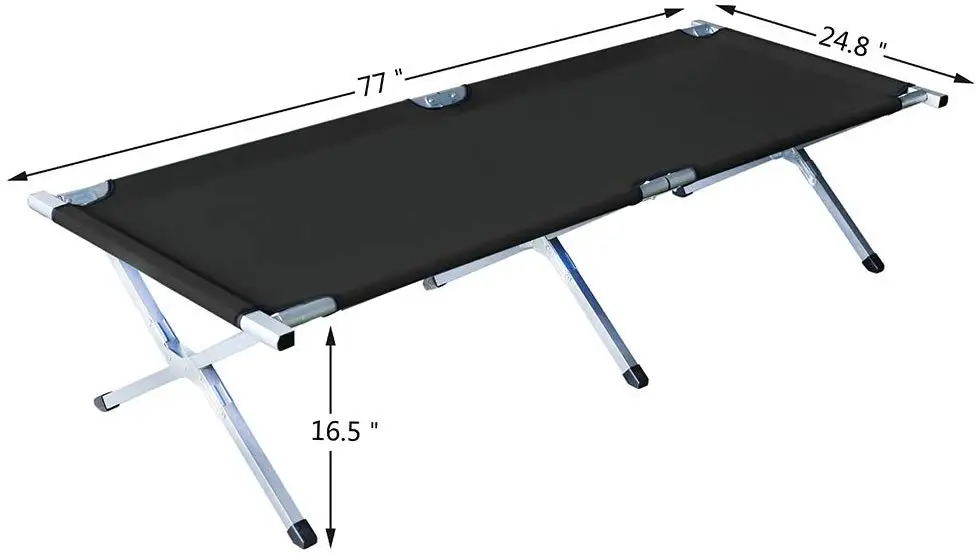 Customized portable aluminum folding cot camping bed