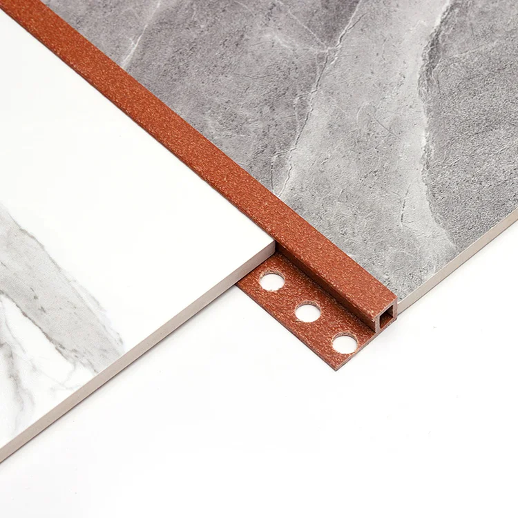 high quality customized size waterproof indoor tile accessories all color pvc wood plastic tile trim corners