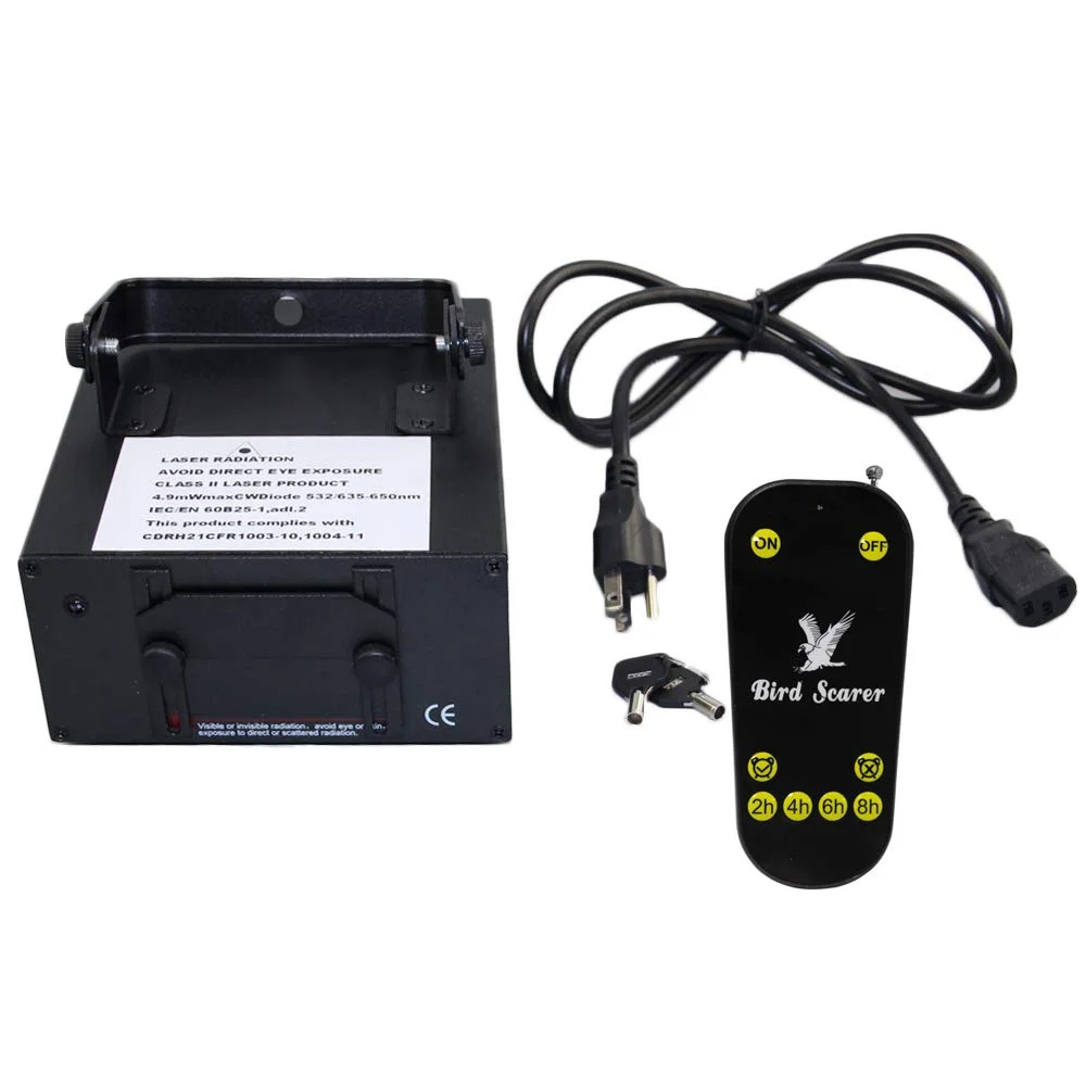 Direct sale 60 Degree Rotation Friendly Drive away Bird Waterproof Bird Scares Laser Lights for Indoor with RF Timer Remote