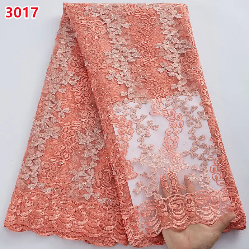 3017 Cheap White LACE Latest African Mesh Lace Fabric With Embroidery French Tulle Laces Fabric For Nigerian Wedding Party Dress
