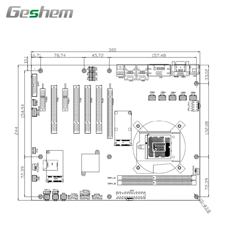 High Performance ATX H110 DDR4 32GB LGA 1151 Socket 2133/2400MHz 2 DIMM Support 6/7/8/9 I3 I5 I7 Motherboards