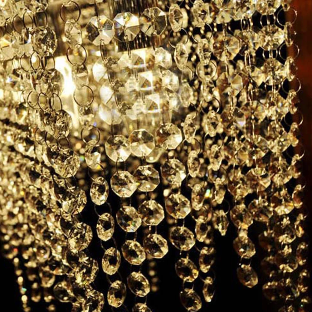 modern linear island dining room clear k9 crystal LED glass pendant light Iron Rectangle hanging lamp chandelier