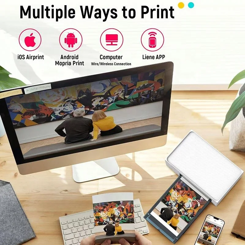 Portable Mi Mini Pocket Photo Printer Inkless 3-Inch Back Glue 300Dpi AR Photo DIY Share 500Mah Mi Smart Printer