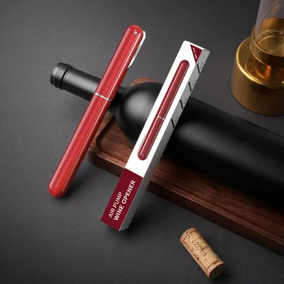 CL423 Safety ABS Pen-shaped Pin Type Red Wine Pneumatic Corkscrew Air Pump Wine Bottle Opener Stainless Steel Pin Cork Remover