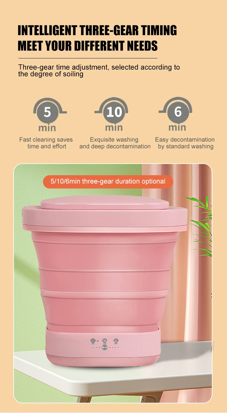 Mini Portable Folding Washer and Dryer Small Foldable Washing Machine for Baby Clothes