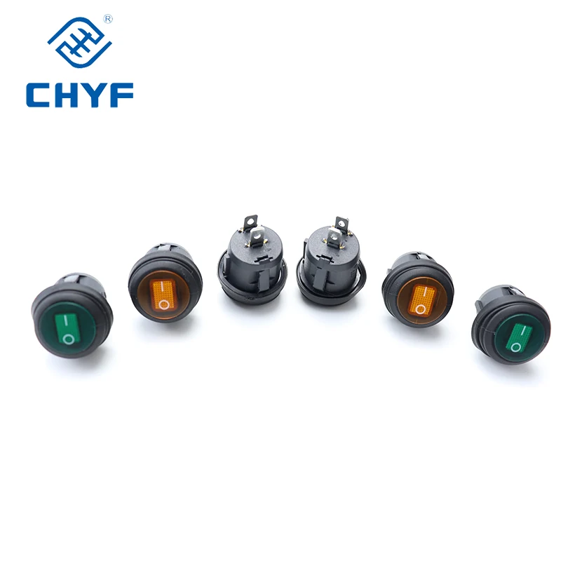 12V 20A Blue LED Lighted spst Round ON/Off 3 pins Waterproof round Rocker Switch for Marine Car RV Truck