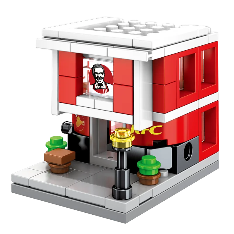 
Street Mini Architecture Blocks Building City Series ABS Plastic Assembly Toys for Children Educational Mini Bricks 