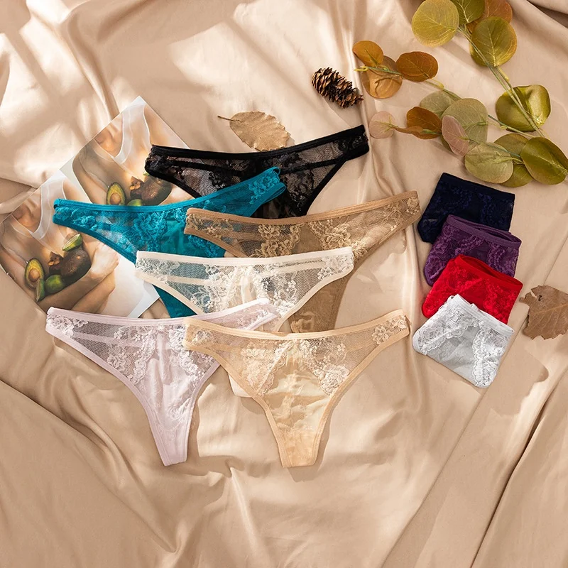sexy lace transparent thong T string low waist underwear thong string