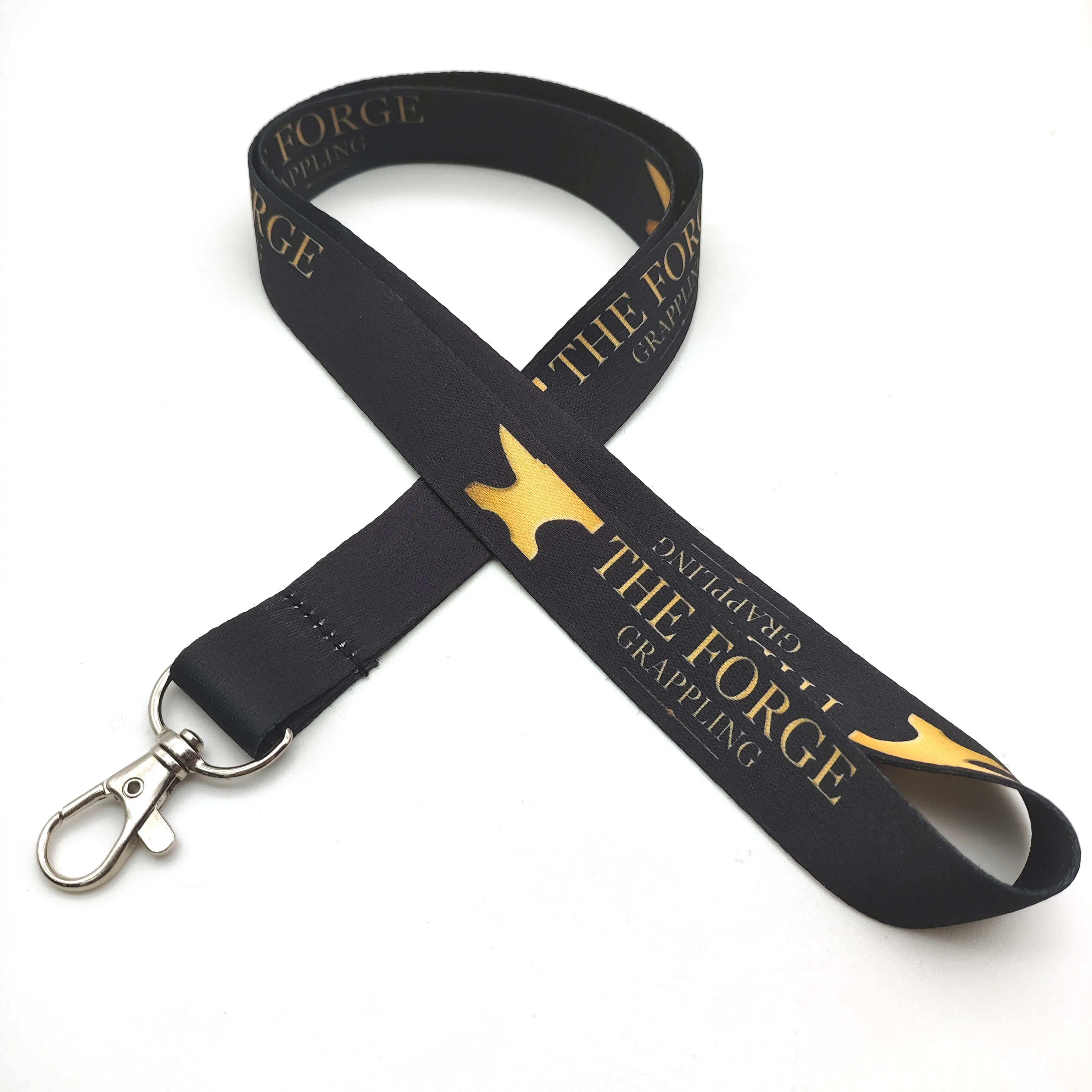 Custom printed logo college lanyards with sliver hook for factory wholesale