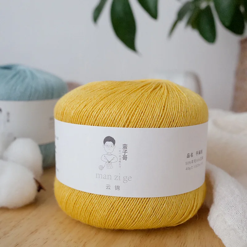 spring summer thread DIY 50% merino wool 50% line thread for hand crochet sweater yarn