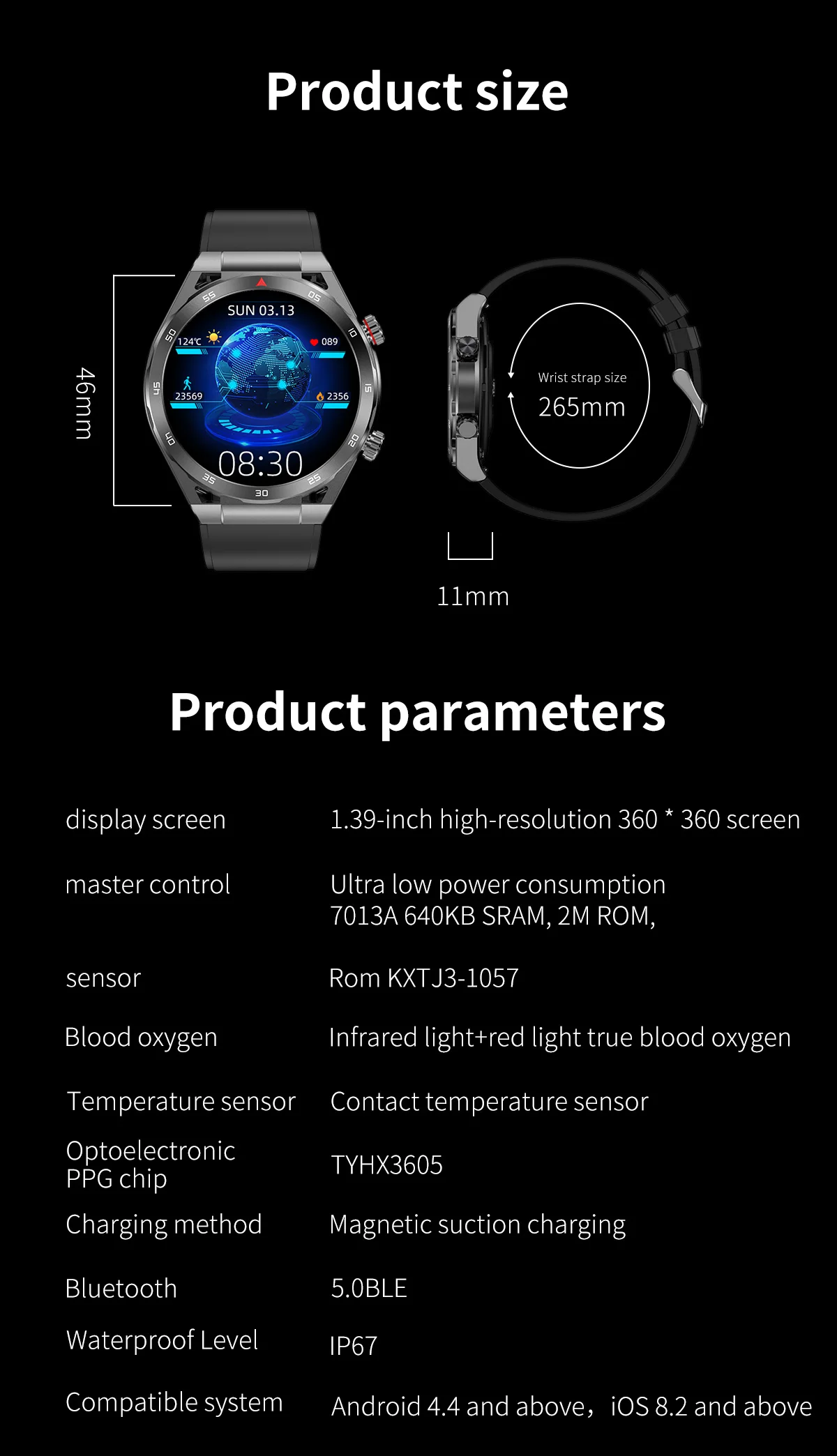 Best Smart Watches T80 HBand App Control Answer Call Round Big Screen With Encoder Smart Digital Watch Pro Max