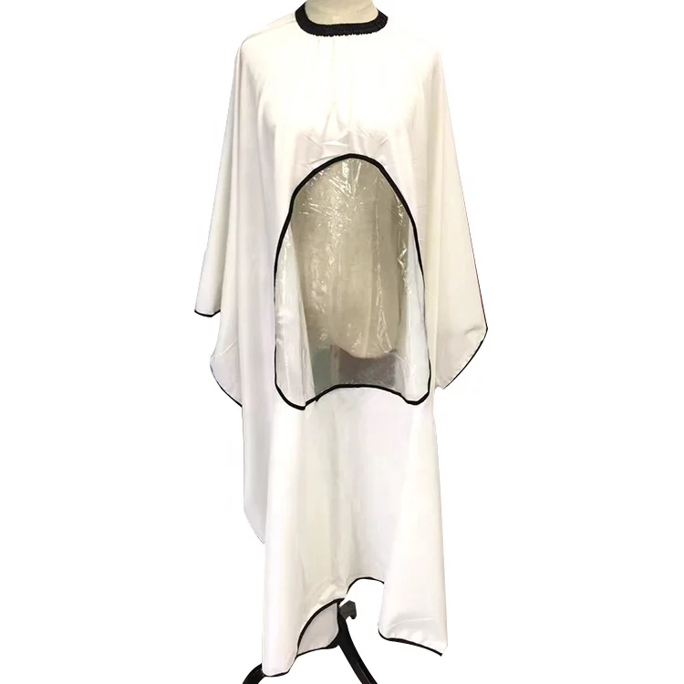 New Style Beauty Salon Hairdressing Cape Hair Cutting Gown with Clear Window