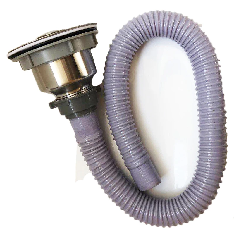 Modern Stainless Steel Flexible Drainage Basin Pipes Deodorant Bathtub Drain Hose Polished Water Pipe Strainer Kitchen Bathroom