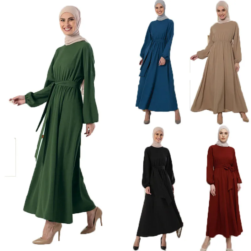 Arabic Silk Abaya dress Muslim Dresses in Dubai Islamic Clothing For Women Muslim Fashion Satin abaya women muslim dress