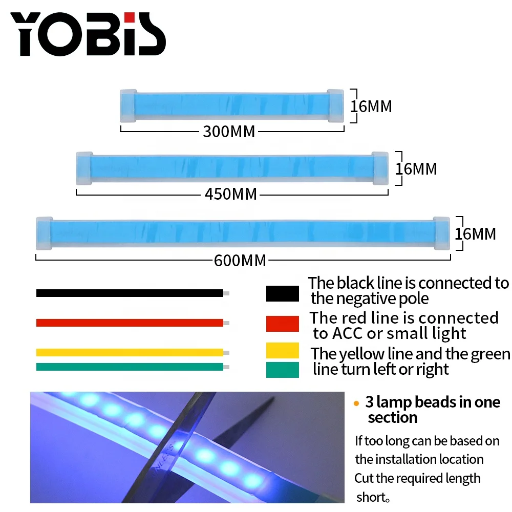 Newest drl led strip Light 30cm 45CM 60cm Soft Article Lamp Flexible LED light Turn Signal light