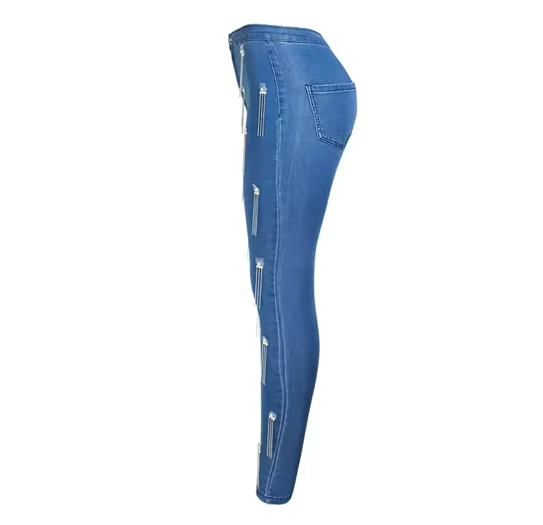 Skinny jeans woman 2024 autumn and winter retro modern texture worn casual flared jeans for women fashionable ladies denim jeans