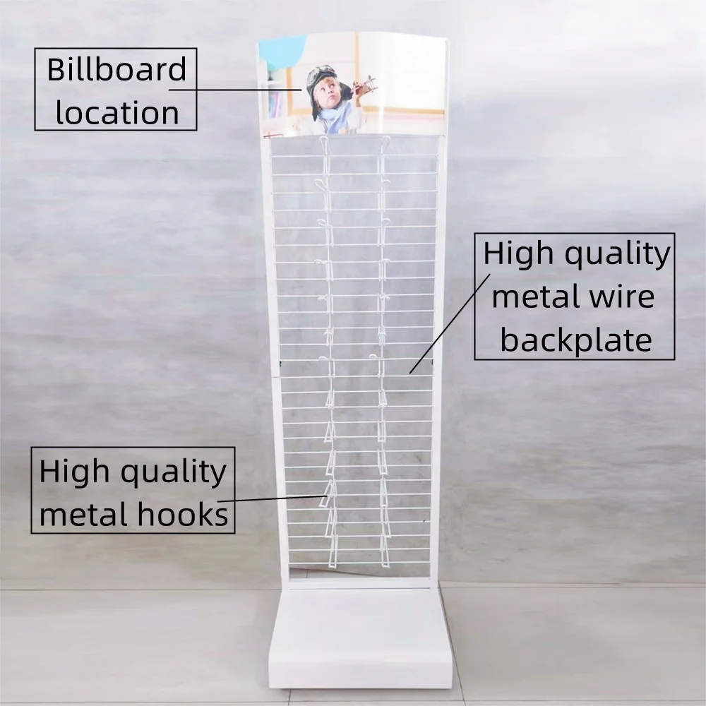 Custom Store Retail Key Chain Toy Stationery Phone Case Accessories Greeting Postcard Floor Metal Wire Hook Display Rack Stand