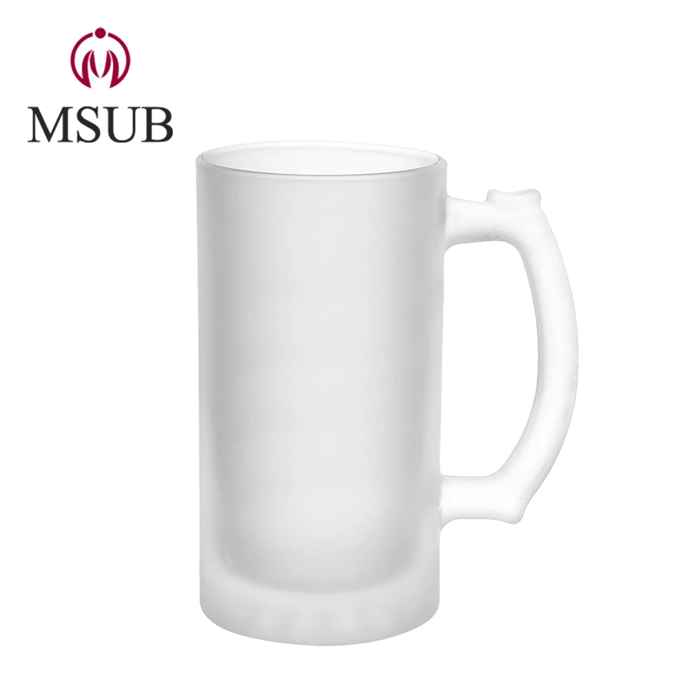 
Hot selling frosted 16OZ sublimation glass beer mug sublimation blank wine glass 