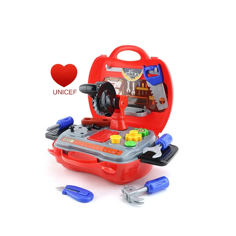 
New kids Tools Kit toys 19pcs plastic Pretend builder tools Construct tool Gifts Educational Toys for Toddler boy and girl 