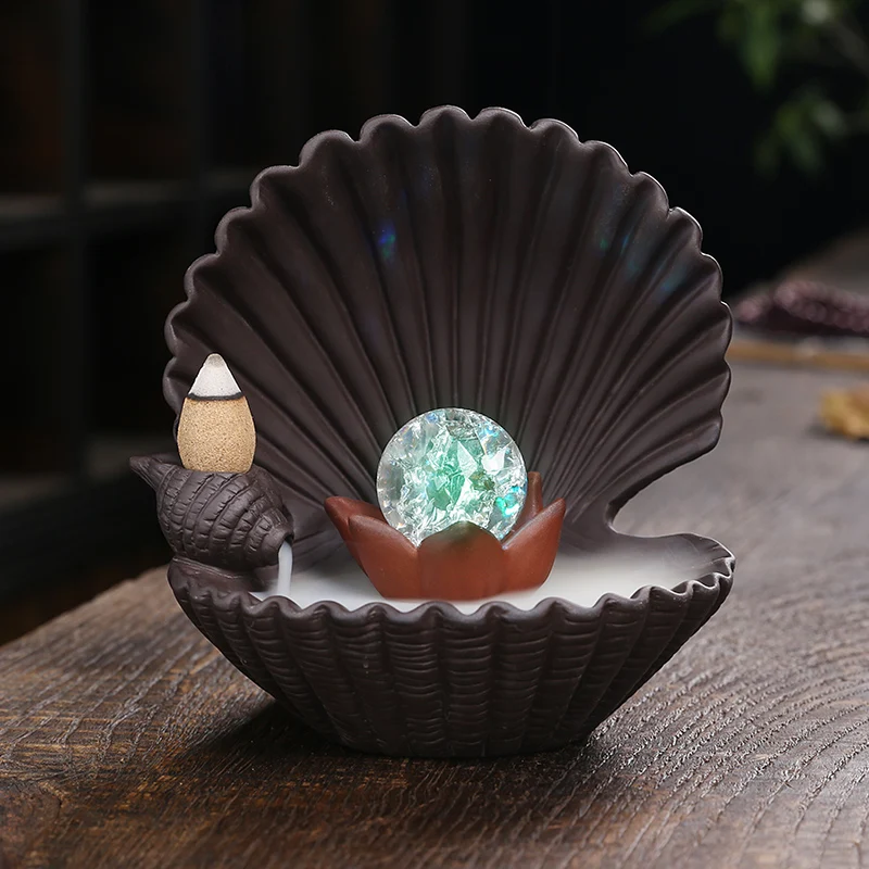 Sea Shell Формы Керамическая обратного потока курильница для благовоний конуса