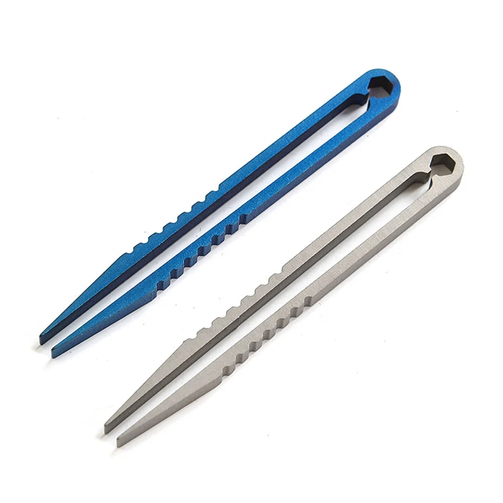 Product Design Outdoor EDC Mini Lightweight and Compact Titanium Alloy TC4 Small Tweezers CNC Machining Clamps