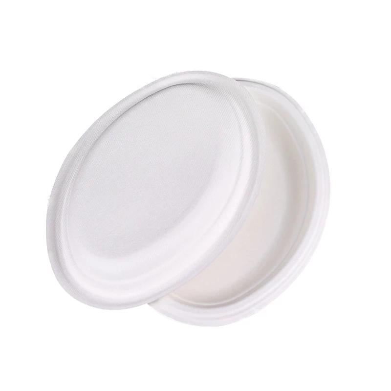 Bio Compostable Degradable Tableware Disposable Sugarcane Bassage Paper Pulp Plate