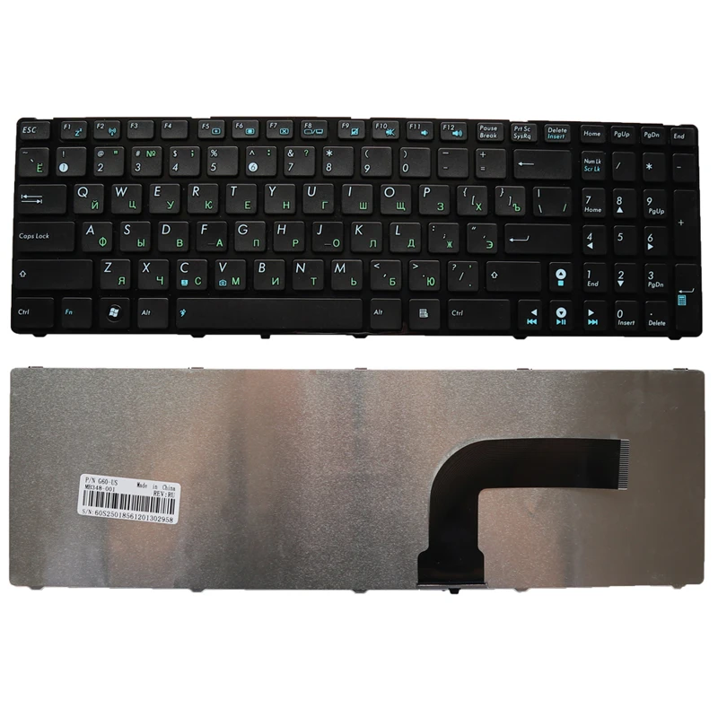 New Black RU Keyboard For Asus G60 K52 X55 W90 X55A A52JC B53 P52 Russian Layout Laptop Keyboard No Frame
