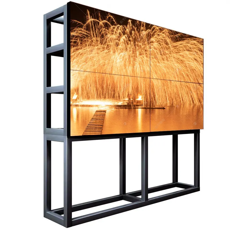 Advertising Player Wall Display Ceiling Mounting LCD TV Wall Remote Control 1080P 3x3 55inch Super Narrow Video Wall LCD Panel