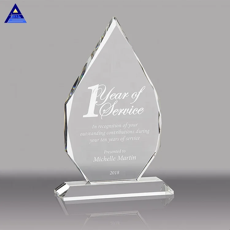Wholesale Unique Clear Crystal Glass Award Trophy Crystal Plaque