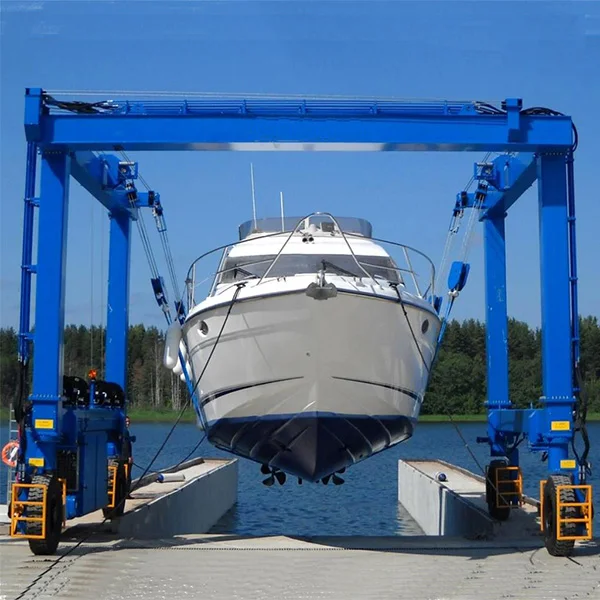 Rubber Tyred Gantry Crane Hydraulic Boat Lift System Boat Lifting Gantry Crane For Sale