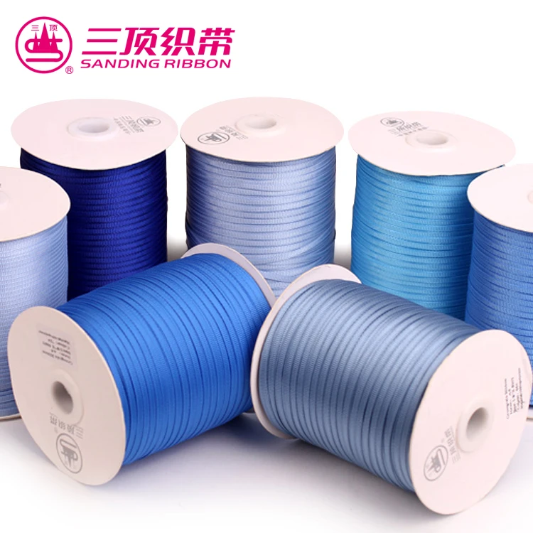 Factory Direct Fashion Custom 4mm-5mm width Polyester Plain Grosgrain Ribbon