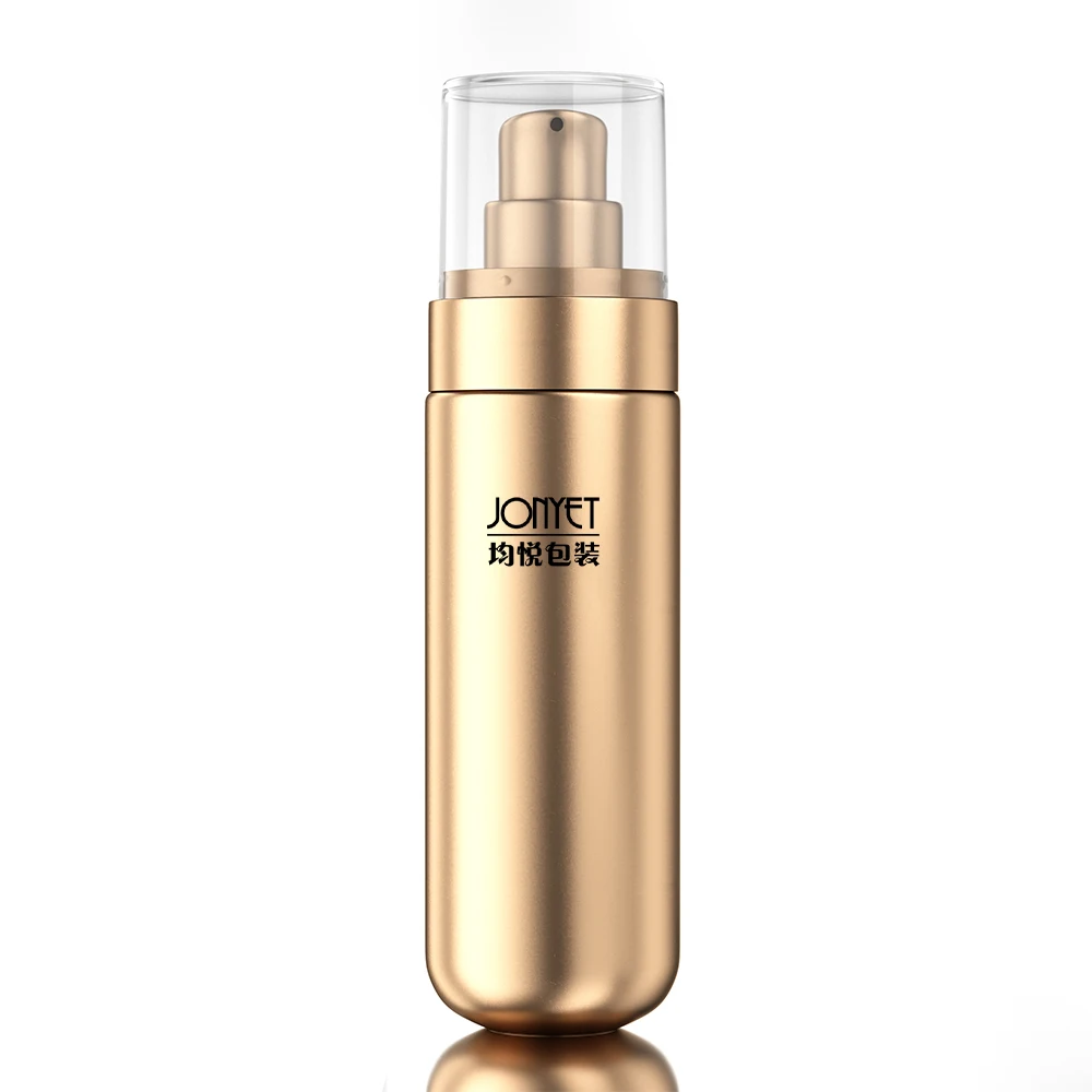 pet bottle for skin care cosmetic 30/50/80/120ml 100ml serum packaging gold matte round luxury lotion skincare hair oil bottle
