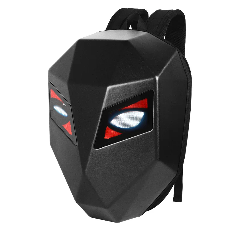 2023 New Trend Waterproof Hard Shell Motorcycle Riding Men Backpack Dynamic Eyes Knight Bag Custom Led Backpacks