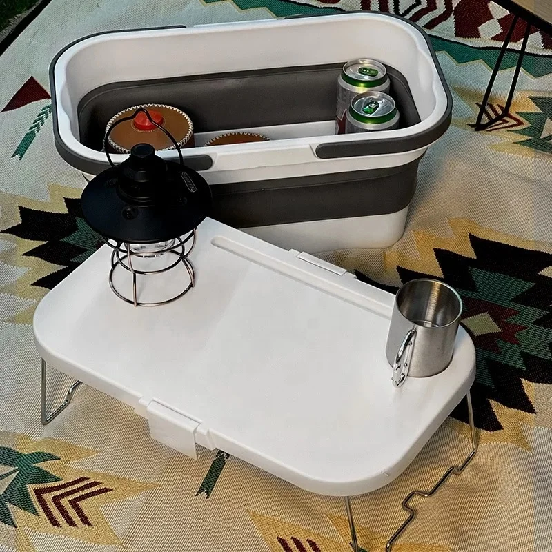 DOD Latest Design Outdoor Picnic Basket Thicken Large Capacity Basket With Cover Folding Picnic Table Storage Box