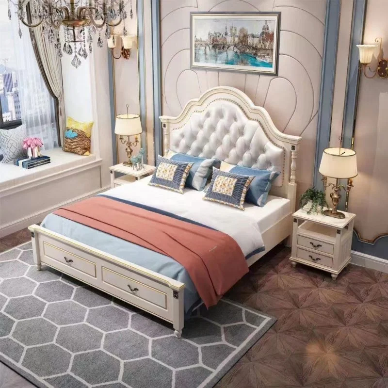 Court style bedroom sets furniture luxury king size bed queen size bed