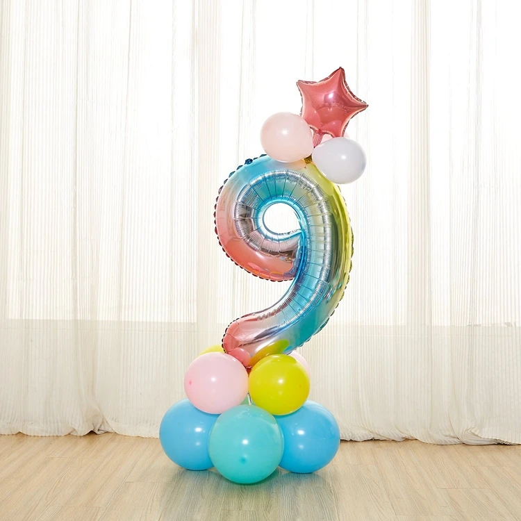  Baby Shower шар 32 дюймов номер воздушный шарик из фольги в форме и воздушных шаров латекса мини/платье для маленькой принцессы с короной