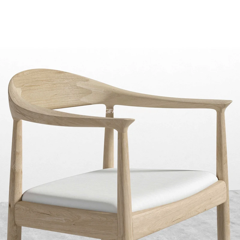 Hans Wegner Style Professional Factory Kennedy Arm Chair Leather Cushion Wooden Dining Chairs With Padded Seats